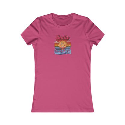 Smile If You’re Not Wearing Underwear — Retro Women's Tee (Light)