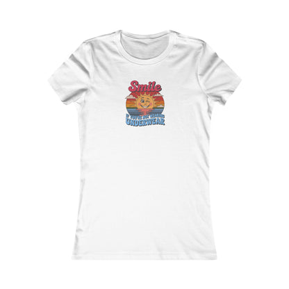Smile If You’re Not Wearing Underwear — Retro Women's Tee (Light)