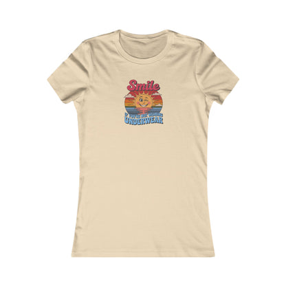 Smile If You’re Not Wearing Underwear — Retro Women's Tee (Light)