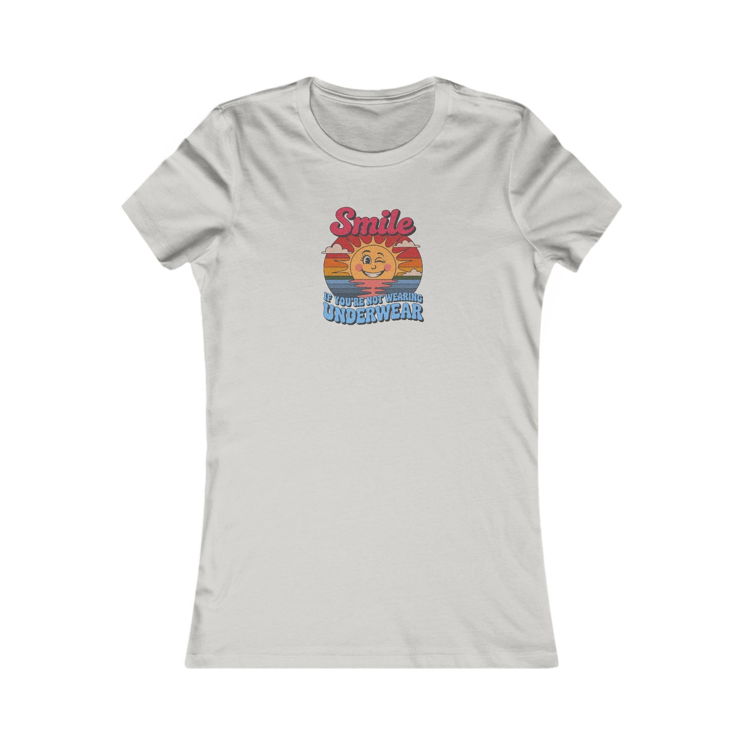 Smile If You’re Not Wearing Underwear — Retro Women's Tee (Light)