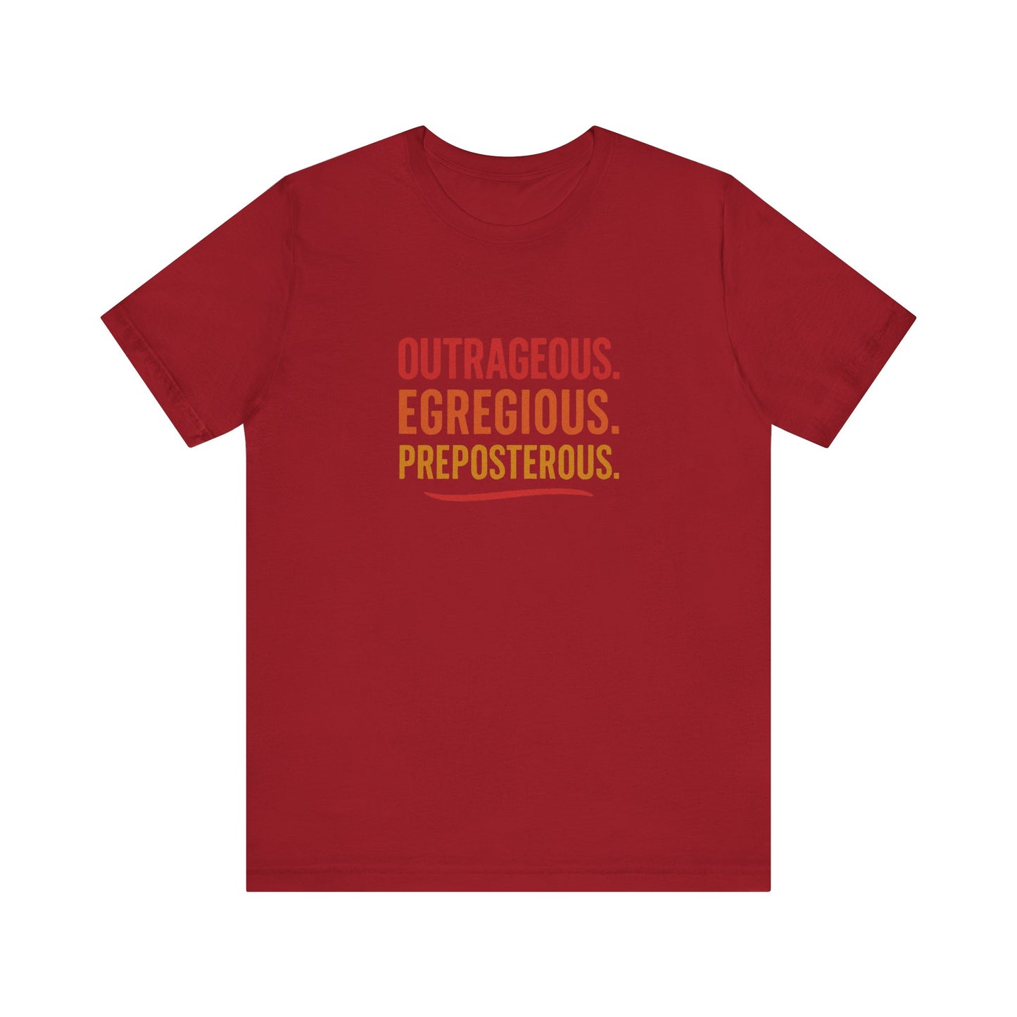 Outrageous Egregious Preposterous (Warm Gradient) — Seinfeld Retro Tee (Dark)