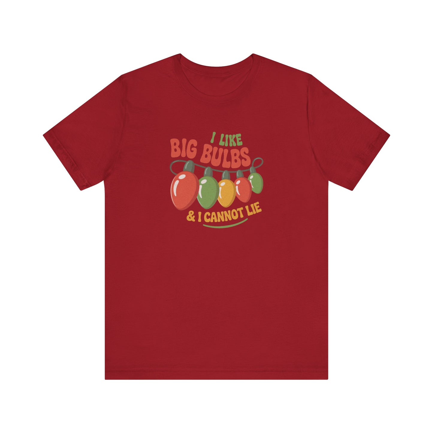 I Like Big Bulbs and I Cannot Lie — Christmas Lights Retro Tee (Dark)