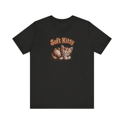 Soft Kitty Sick-Day Lullaby — Big Bang Theory Retro Tee (Dark)