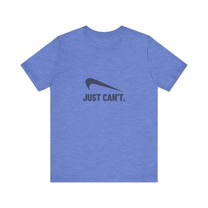 Just Can’t Athletic Parody — Retro Workout Tee (Light)