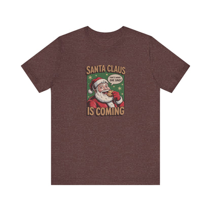 Santa Claus is Coming — Vintage Christmas Tee (Dark)