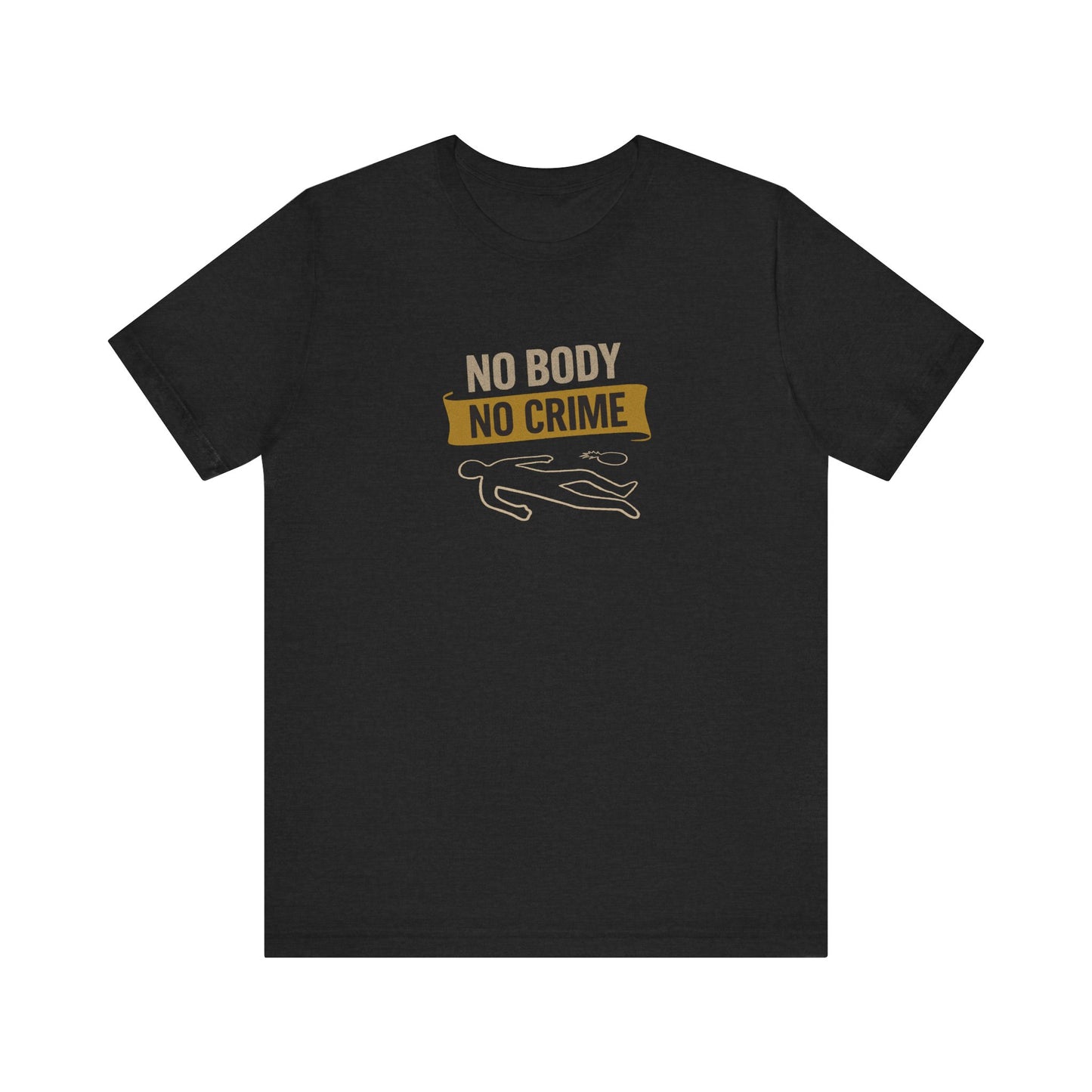 No Body, No Crime — Psych Crime Scene Retro Tee (Dark)