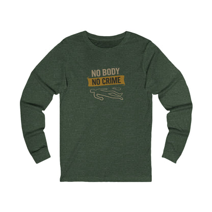 No Body, No Crime — Psych Crime Scene Retro Long Sleeve (Dark)