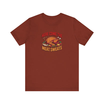 Here Come the Meat Sweats — Friends Thanksgiving Tee (Dark)