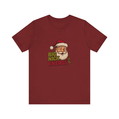 Big Nick Energy — Retro Santa Christmas Tee (Dark)