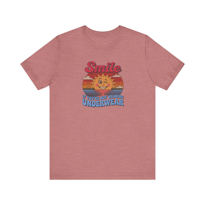 Smile If You’re Not Wearing Underwear — Retro Tee (Light)