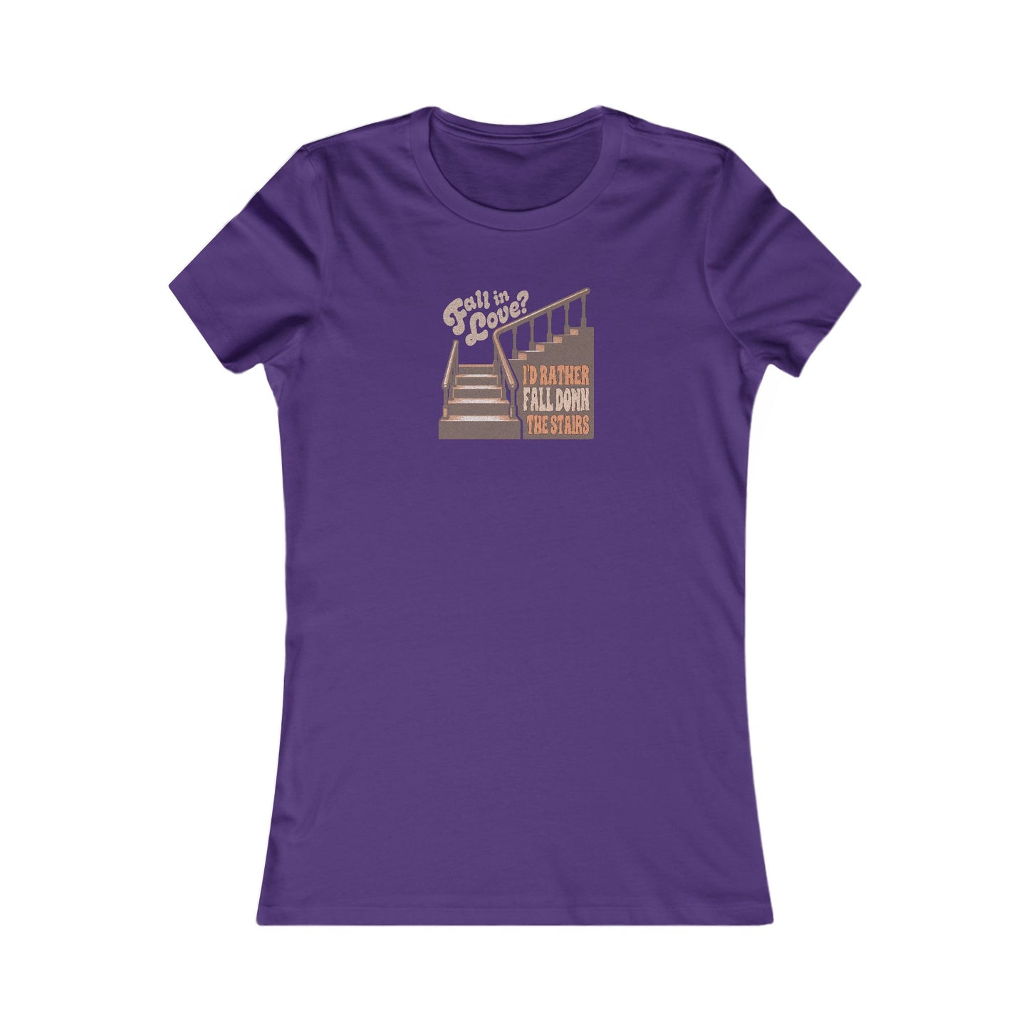 Fall in Love? I'd Rather Fall Down the Stairs — Retro Women's Tee (Dark)