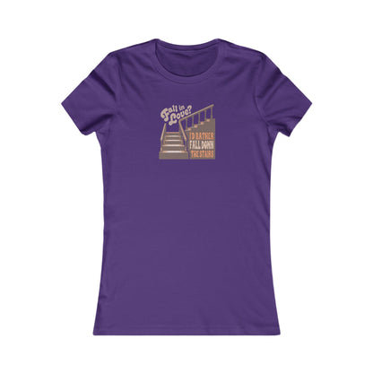 Fall in Love? I'd Rather Fall Down the Stairs — Retro Women's Tee (Dark)