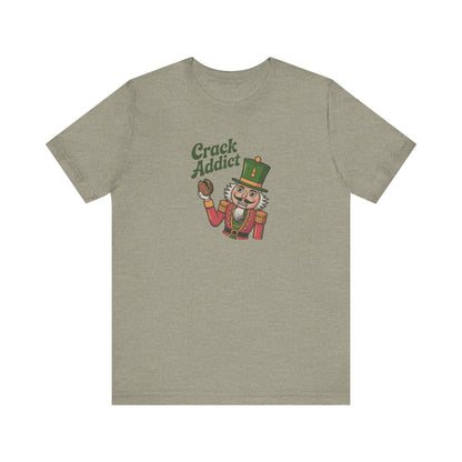 Crack Addict Nutcracker — Vintage Christmas Retro Tee (Light)