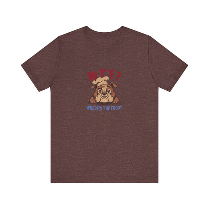 WTF? Where’s the Food? — Bulldog Chef Retro Tee (Dark)