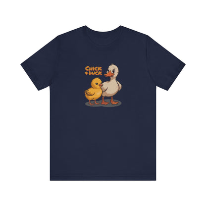 The Chick and the Duck — Friends Retro Tee (Dark)