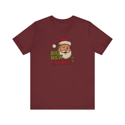 Big Nick Energy — Retro Santa Christmas Tee (Dark)