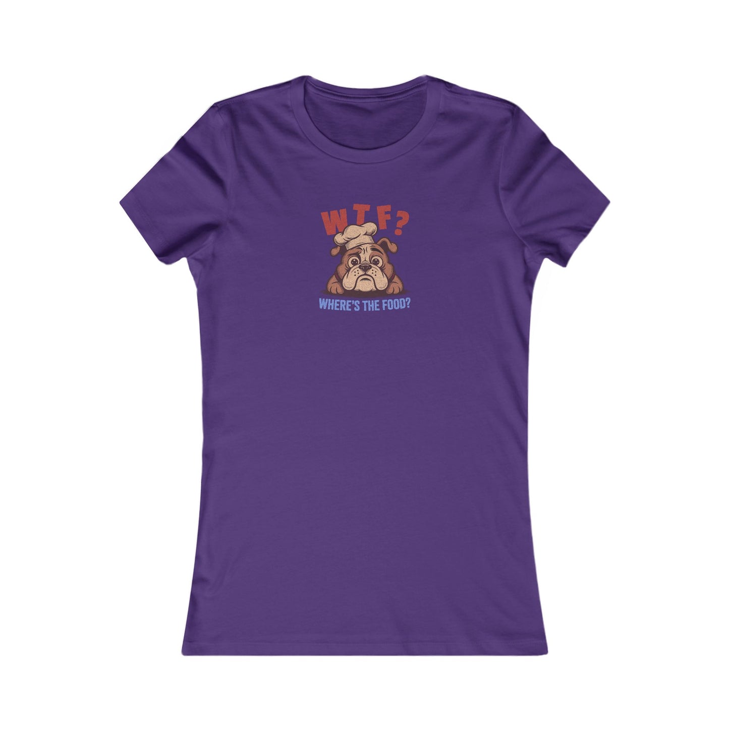WTF? Where’s the Food? — Bulldog Chef Retro Women's Tee (Dark)