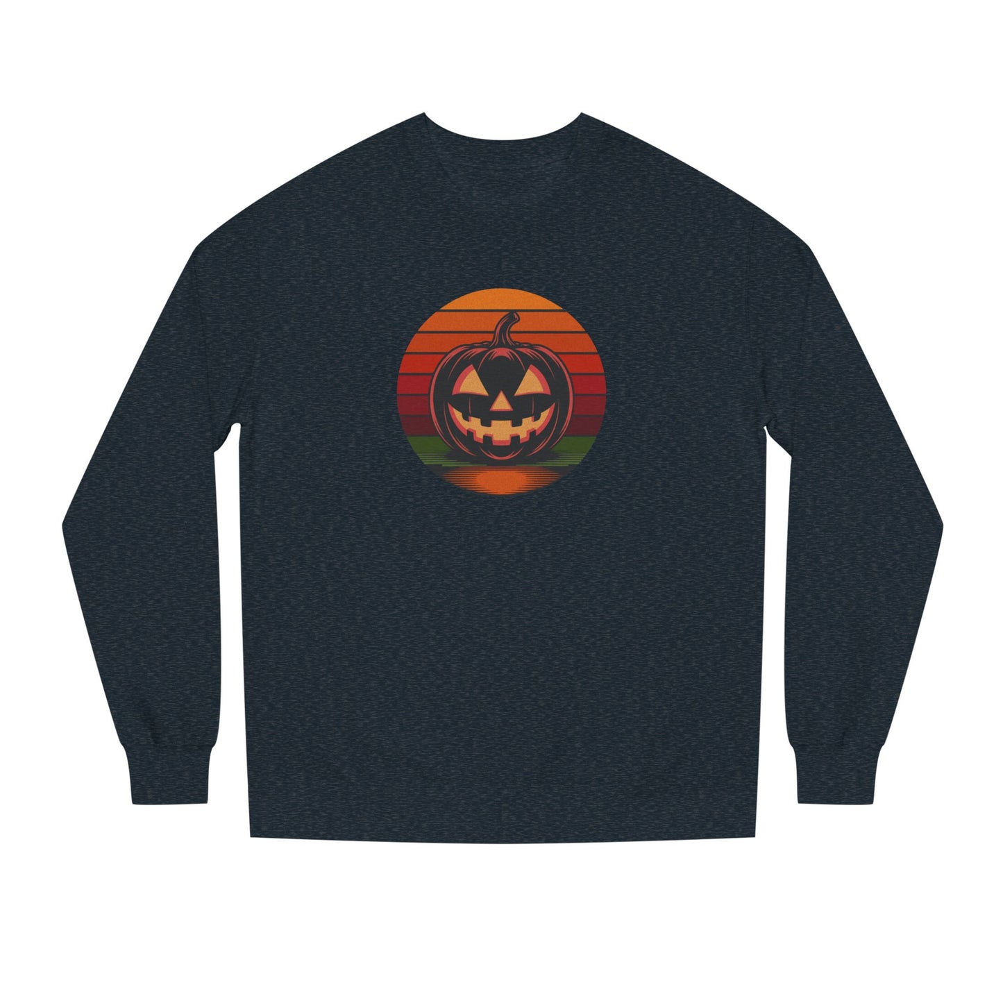 Retro Jack: Bold Grin — Halloween Sunset Sweatshirt (Dark)