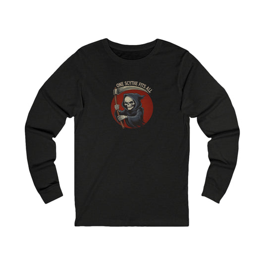 One Scythe Fits All — Grim Reaper Retro Long Sleeve (Dark)
