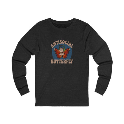 Antisocial Butterfly (Male) — Retro Workout Long Sleeve (Dark)