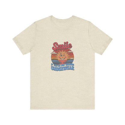 Smile If You’re Not Wearing Underwear — Retro Tee (Light)