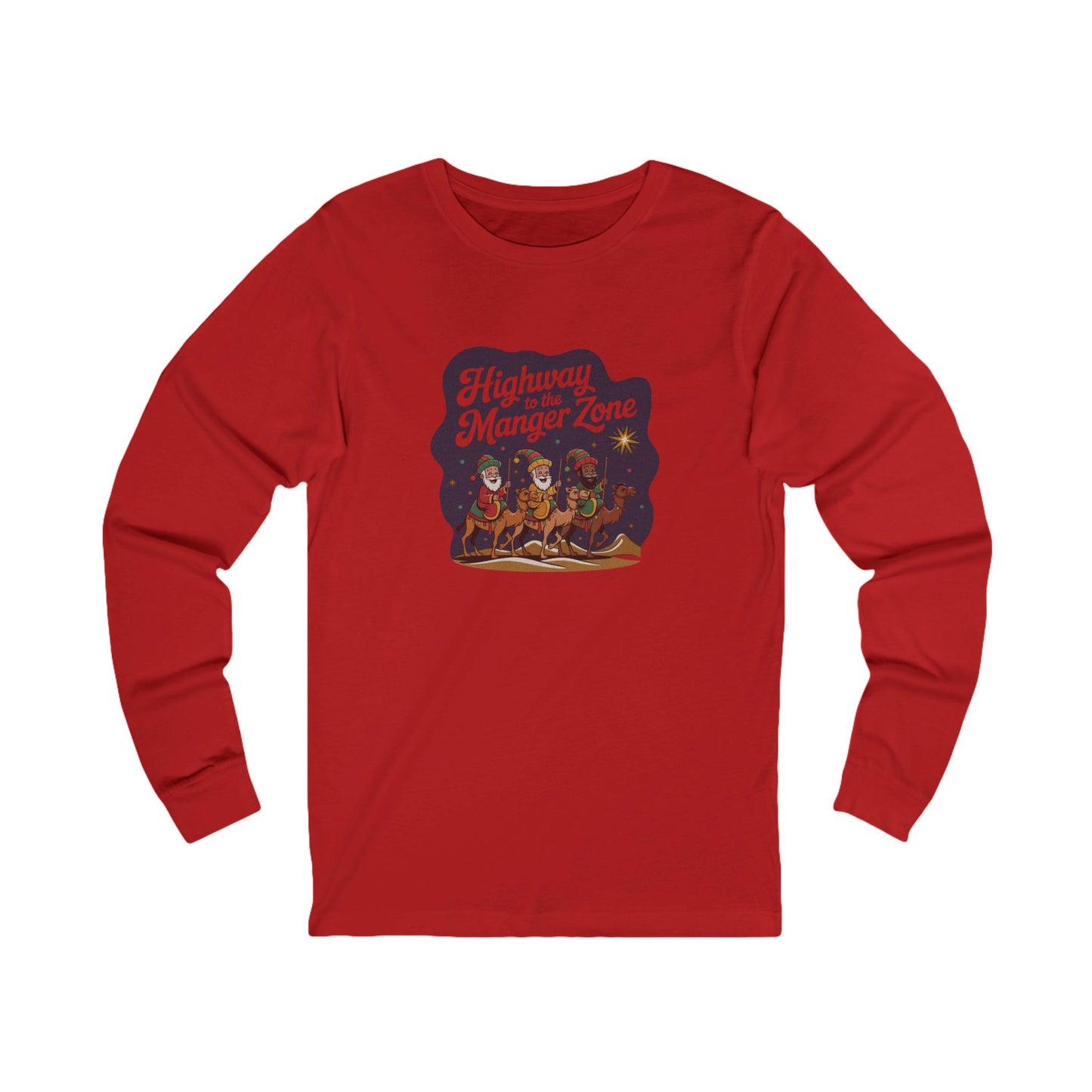 Highway to the Manger Zone — Top Gun-Inspired Christmas Long Sleeve (Light)