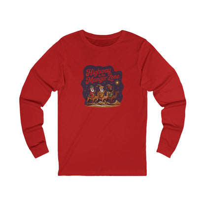 Highway to the Manger Zone — Top Gun-Inspired Christmas Long Sleeve (Light)