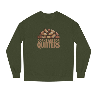 Corks Are For Quitters – Wine Lover Retro Sweatshirt (Dark)