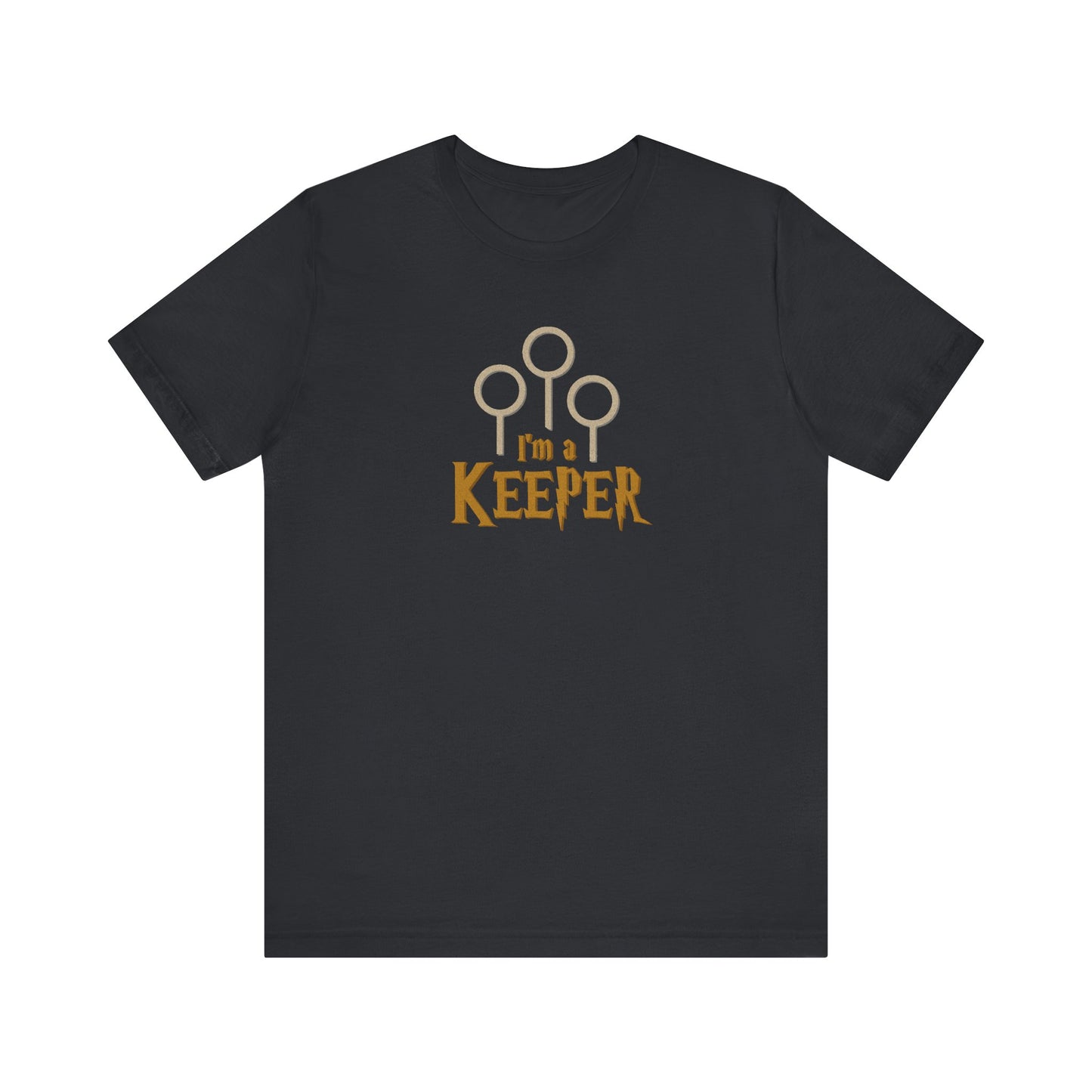 I’m a Keeper — Harry Potter Quidditch Retro Tee (Dark)
