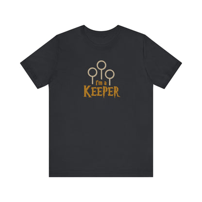 I’m a Keeper — Harry Potter Quidditch Retro Tee (Dark)