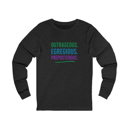 Outrageous Egregious Preposterous (Cool Gradient) — Seinfeld Retro Long Sleeve (Dark)