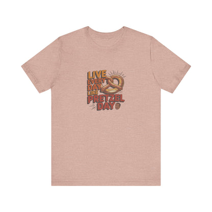 Live Every Day Like Pretzel Day — Stanley Hudson Retro Tee (Light)