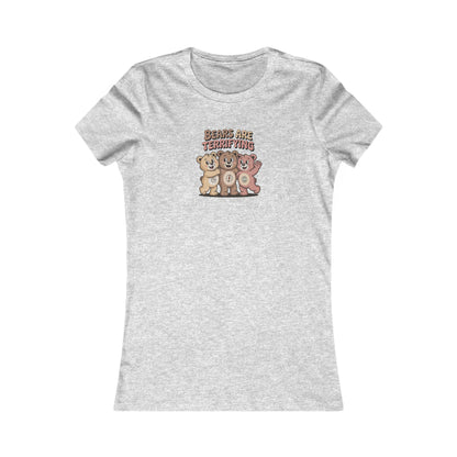 Bears Are Terrifying (Cute Remix) — Retro Women's Tee (Light)