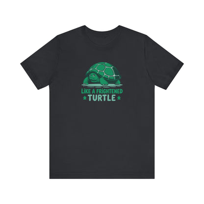 Like a Frightened Turtle — George Costanza Shrinkage Retro Tee (Dark)
