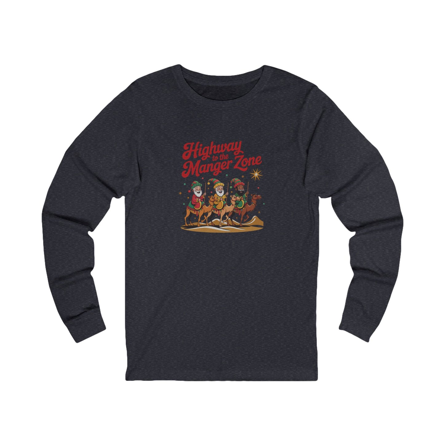 Highway to the Manger Zone — Top Gun-Inspired Christmas Long Sleeve (Dark)