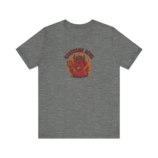 Handsome Devil — Fiery Retro Halloween Tee (Light)