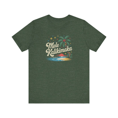 Mele Kalikimaka — Retro Hawaiian Christmas Tee (Dark)