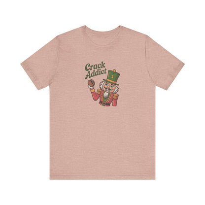 Crack Addict Nutcracker — Vintage Christmas Retro Tee (Light)