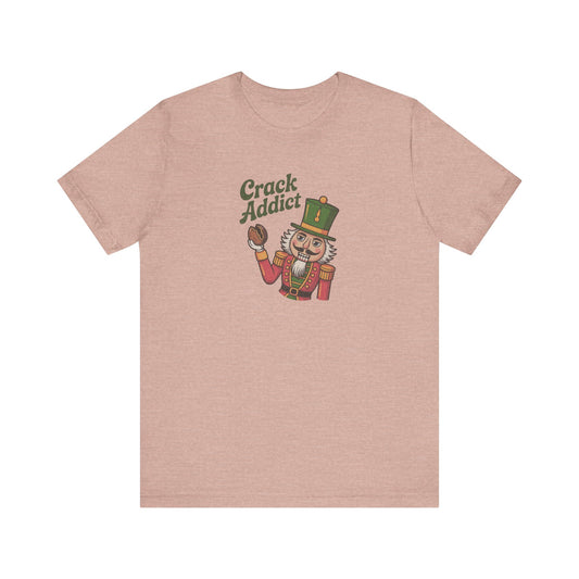 Crack Addict Nutcracker — Vintage Christmas Retro Tee (Light)