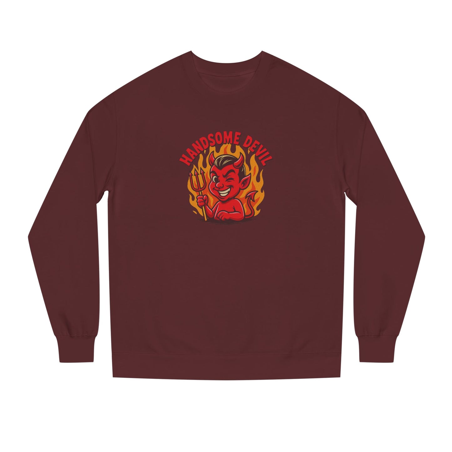 Handsome Devil — Fiery Retro Halloween Sweatshirt (Dark)