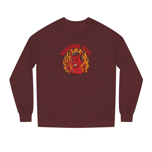 Handsome Devil — Fiery Retro Halloween Sweatshirt (Dark)