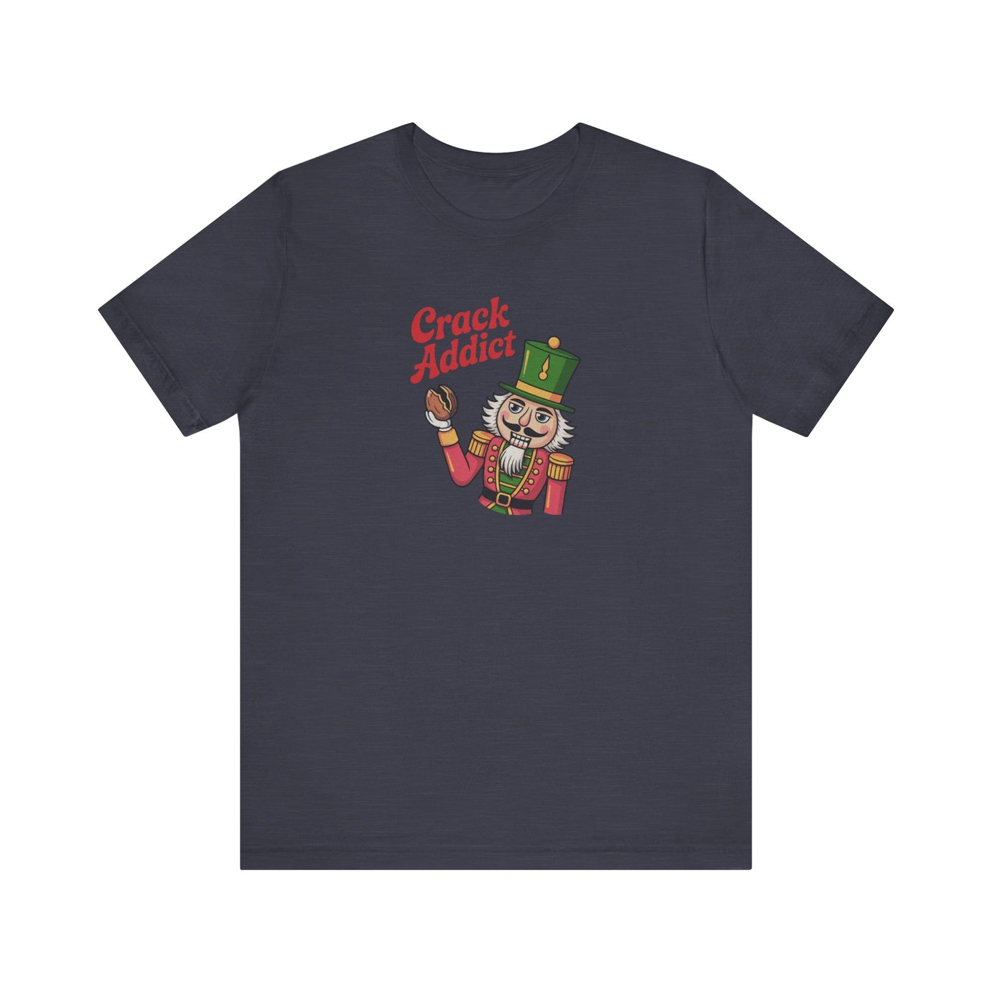 Crack Addict Nutcracker — Vintage Christmas Retro Tee (Dark)
