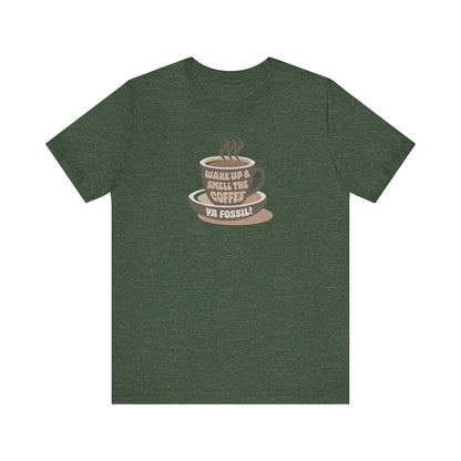 Wake Up and Smell the Coffee, Ya Fossil! — Retro Tee (Dark)