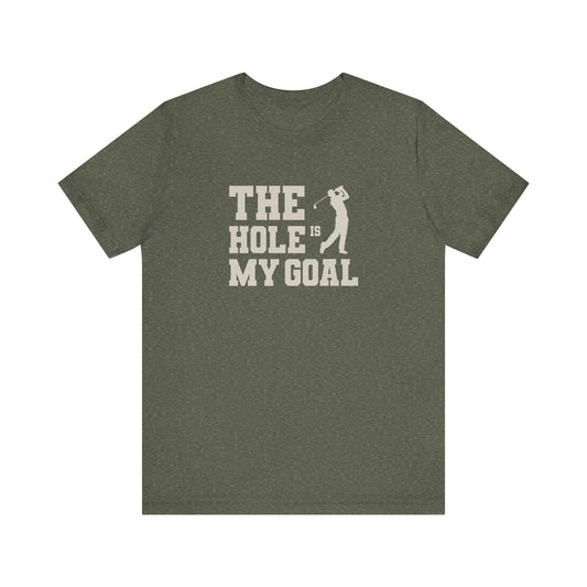 The Hole Is My Goal — Golf Silhouette Retro Tee (Dark)