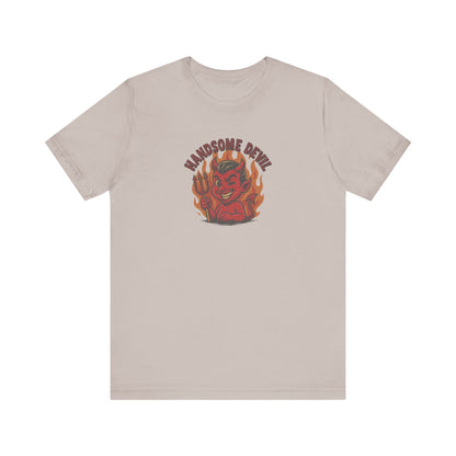 Handsome Devil — Fiery Retro Halloween Tee (Light)