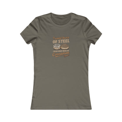 Buns of Steel (and Cinnamon) — Workout Women's Tee (Dark)