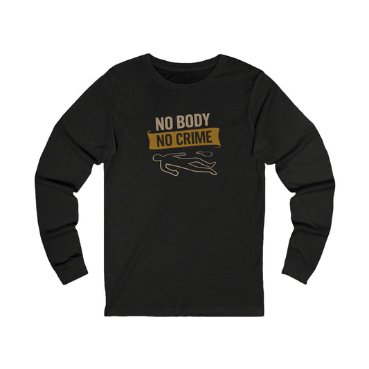 No Body, No Crime — Psych Crime Scene Retro Long Sleeve (Dark)