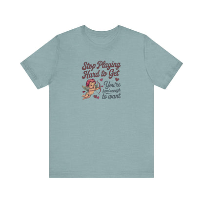 Stop Playing Hard to Get — Retro Cupid Tee (Light)