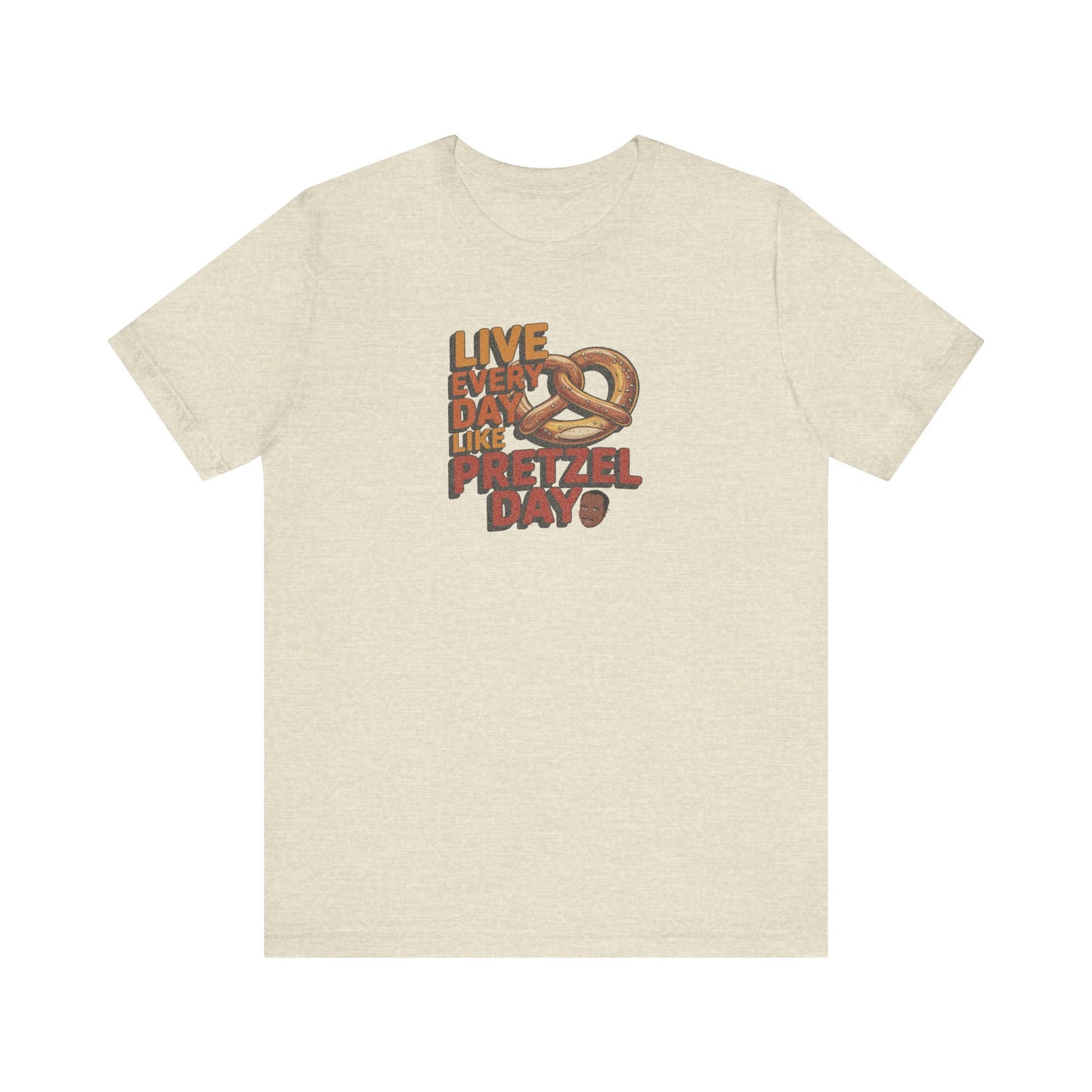 Live Every Day Like Pretzel Day — Stanley Hudson Retro Tee (Light)