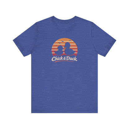 The Chick and the Duck — Friends Retro Tee (Dark)